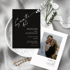 Einfaches Schwarz-Weiß-Foto Save the Date