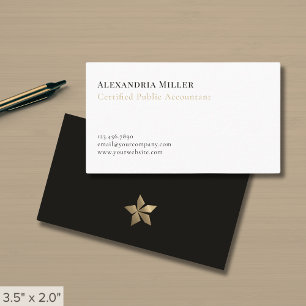 Einfaches Schwarz-Weiß-Gold-Logo Visitenkarte
