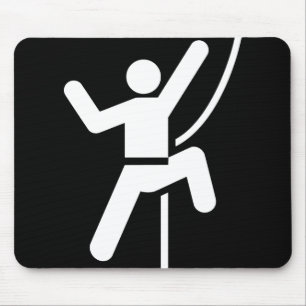 Einfaches Schwarz-Weiß-Klettersymbol Mousepad