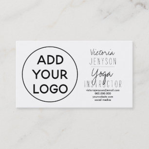 Einfaches Schwarz-Weiß-Logo Yoga-Lehrer Visitenkarte