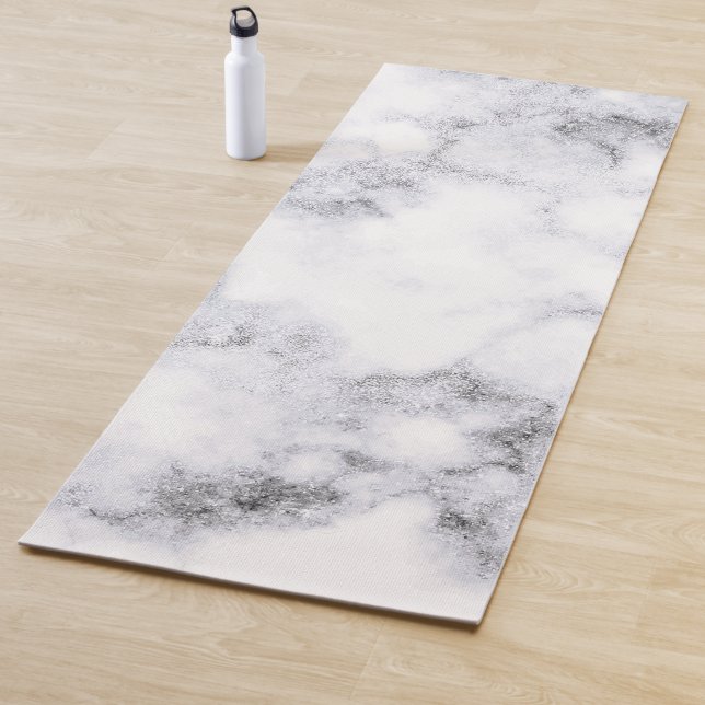 Einfaches Schwarz-Weiß-Marmor-Design | Yoga Mat Yogamatte (Beispiel)