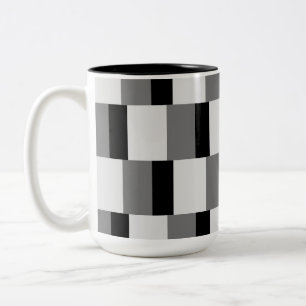 Einfaches Schwarz-Weiß-Muster Zweifarbige Tasse