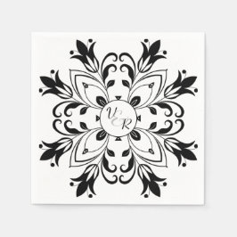 Einfaches Schwarz-Weiß-Papier Napkin Serviette