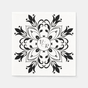 Einfaches Schwarz-Weiß-Papier Napkin Serviette