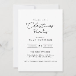 Einfaches Schwarz-Weiß-Party Einladung