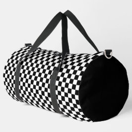 Einfaches Schwarz-Weiß-Prüfmuster Duffle Bag