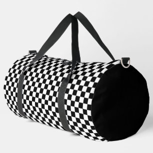Einfaches Schwarz-Weiß-Prüfmuster Duffle Bag