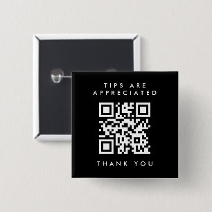 Einfaches Schwarz-Weiß-QR-Code-Quadrat Tipp Button