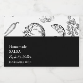 Einfaches Schwarz-Weiß-Tomatenlabel Lebensmitteletikett