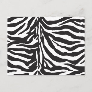 Einfaches Schwarz-Weiß-Zebrastreifen-Muster Postkarte