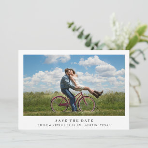 Einfaches Schwarz-weißes Minimalistisches Foto Mod Save The Date
