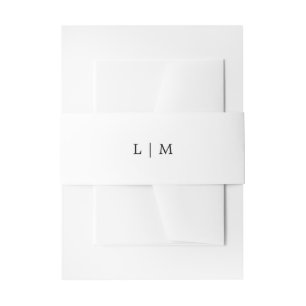 Einfaches schwarz-weißes Monogramm Elegante Hochze Einladungsbanderole