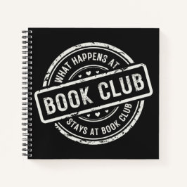 Einfaches Schwarz-weißes Retro Style Book Club Jou Notizbuch