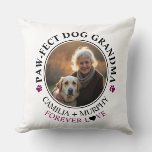 Einfaches Schwarzer Text Funny Dog Oma Foto Kissen