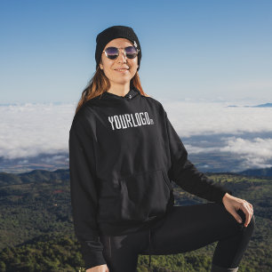 Einfaches schwarzes Business-Logo Firmenmarke Frau Hoodie