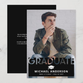 Einfaches Schwarzes Foto Abschluss Ankündigung