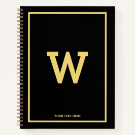 Einfaches Schwarzes Gold Erstsemester Notizbuch