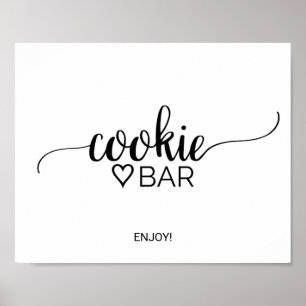 Einfaches schwarzes Kalligrafie-Cookie-Bar-Schild Poster
