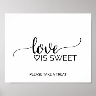 Einfaches schwarzes Kalligrafie-Schild "Love is Sw Poster