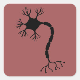Einfaches Schwarzes Neurondesign Quadratischer Aufkleber