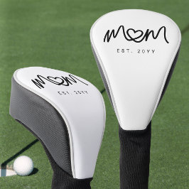 Einfaches Schwarzes Schrift Herz Gründungjahr Mutt Golf Headcover