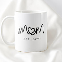 Einfaches Schwarzes Schrift Herz Neue Mom Gegründe