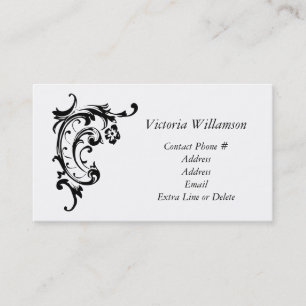 Einfaches schwarzes Scroll-Ornament Professional Visitenkarte