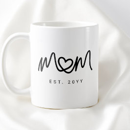 Einfaches Schwarzes Skript Herz Neue Mom Errichtet Kaffeetasse