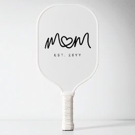 Einfaches Schwarzes Skript Herz Neue Mutter Etabli Pickleball Schläger
