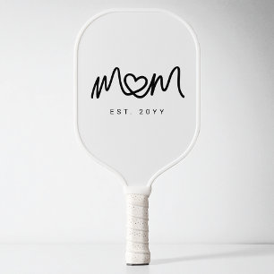 Einfaches Schwarzes Skript Herz Neue Mutter Etabli Pickleball Schläger