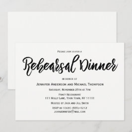 Einfaches Schwarzweiss-Proben-Abendessen Einladung