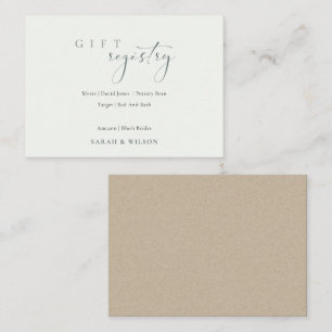 einfaches Script Black & White Wedding Geschenkreg Begleitkarte