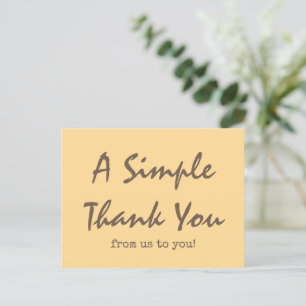Einfaches Script Golden Yellow Business Vielen Dan Postkarte