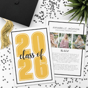 Einfaches Script Graduate Foto Gold Abschluss Ankündigung
