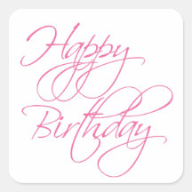 Einfaches Script Pink Happy Birthday