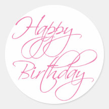 Einfaches Script Pink Happy Birthday