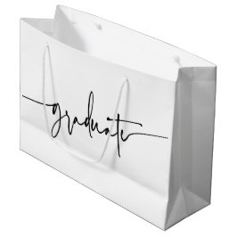 Einfaches Script Schwarz-weiß Graduate-Geschenktas Große Geschenktüte