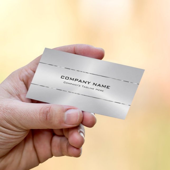 Einfaches silberfarbenes Imitat Metallisches Silbe Visitenkarte (Von Creator hochgeladen)