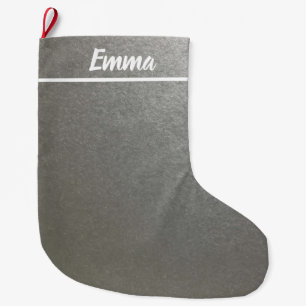 Einfaches Silver für Minimalistischen Namen Großer Weihnachtsstrumpf