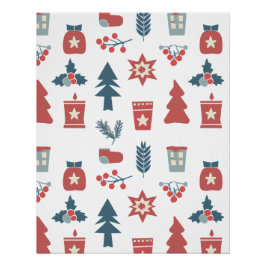 Einfaches skandinavisches Weihnachtsmuster Poster