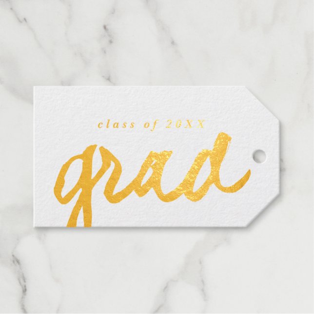 Einfaches Skript | Abschluss Gold Geschenkanhänger (Vorderseite (Horizontal))