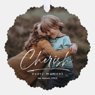 Einfaches Skript Bewahre 2 Foto Weihnachten Urlaub Ornament Karte