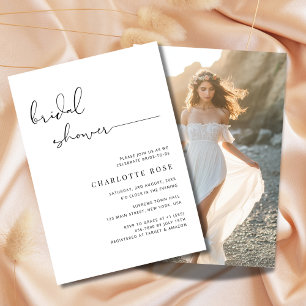 Einfaches Skript-Brautparty Rustic Beach Foto Einladung