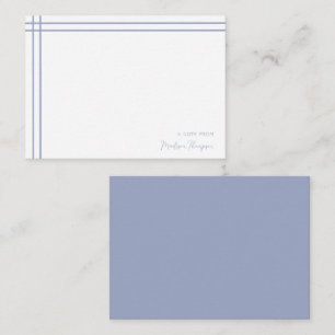 Einfaches Skript Dusty Blue 2-seitige Doppelgrenze Mitteilungskarte