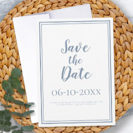 Einfaches Skript Dusty Blue Moderne Minimalistisch Save The Date