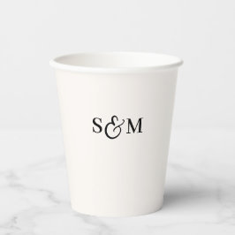Einfaches Skript-Et-Zeichen-Monogramm-Hochzeit Pappbecher