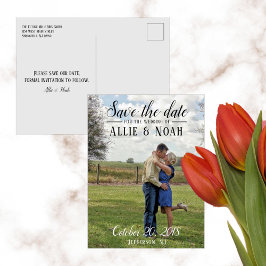 Einfaches Skript-Foto Save the Date Ankündigungspostkarte