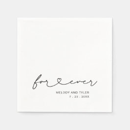 Einfaches Skript für ein Herz Hochzeitspapier Serviette