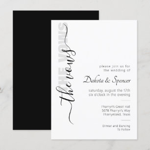 Einfaches Skript Moderne Minimal Wedding Vows In Einladung