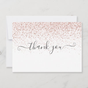 Einfaches Skript Modernes Roségold Glitter Geschäf Dankeskarte